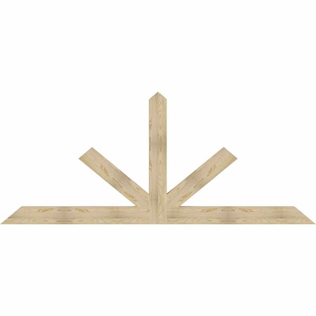 Ekena Millwork Saratoga Rough Sawn Timber Gable Bracket, Douglas Fir, 108"W x 45"H x 4"D x 6"F, 10/12 Pitch GBW108X45X0406SAR00RDF